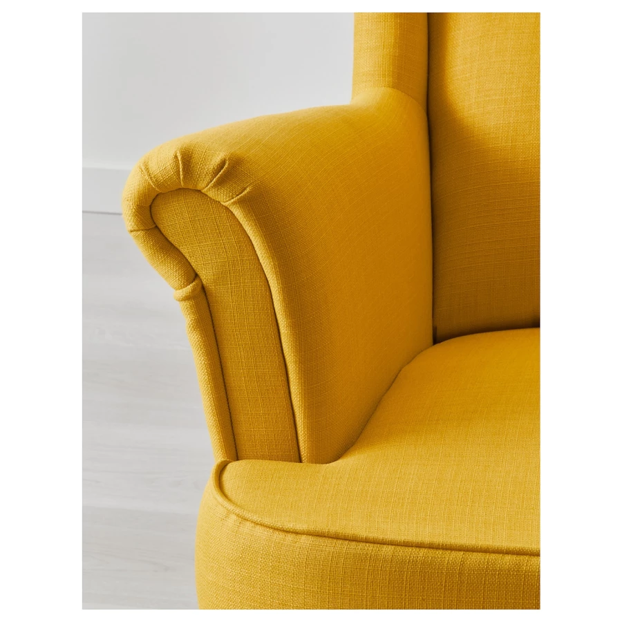 Кресло с подголовником - IKEA STRANDMON, 82х96х101 см, желтый, СТРАНДМОН ИКЕА (изображение №8)