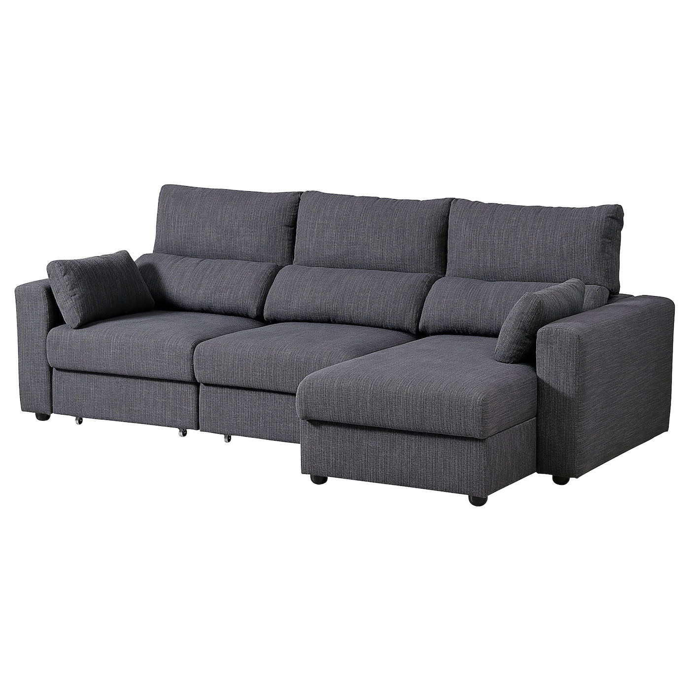 3-местный диван с шезлонгом - IKEA ESKILSTUNA,  100x162x268см, темно-серый, ЭСКИЛЬСТУНА ИКЕА