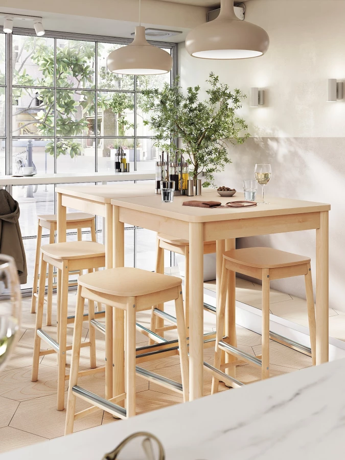 Барный стол - IKEA RÖNNINGE/RОNNINGE /РЁННИНГЕ ИКЕА , 75х75х105 см, береза (изображение №4)
