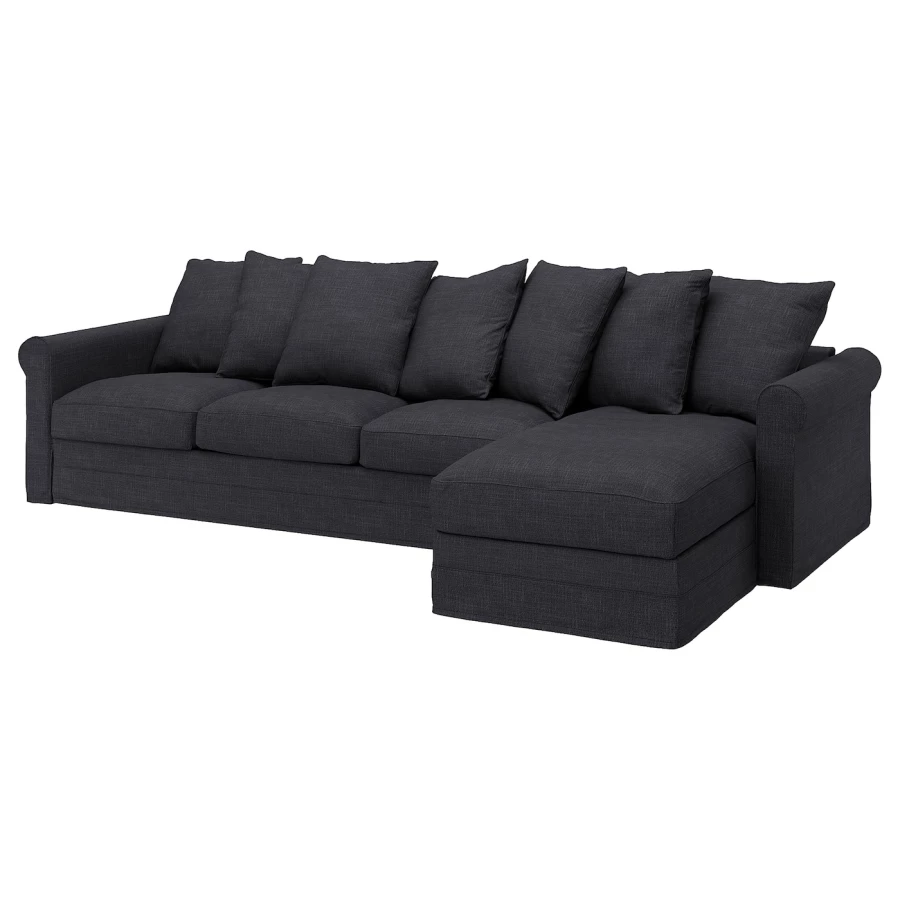 GRÖNLID Чехол на 4-местный диван с шезлонгом/Хилларед антрацит ИКЕА (изображение №1)