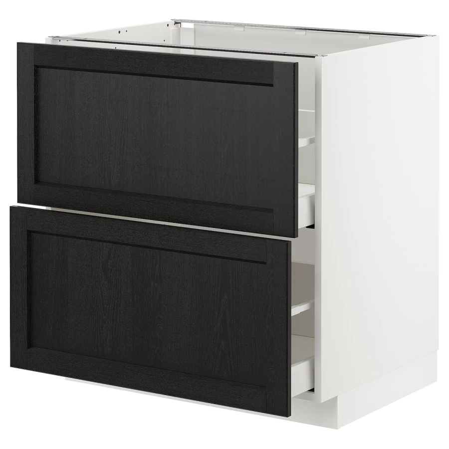 Напольный кухонный шкаф  - IKEA METOD MAXIMERA, 88x62x80см, белый/черный, МЕТОД МАКСИМЕРА ИКЕА (изображение №1)
