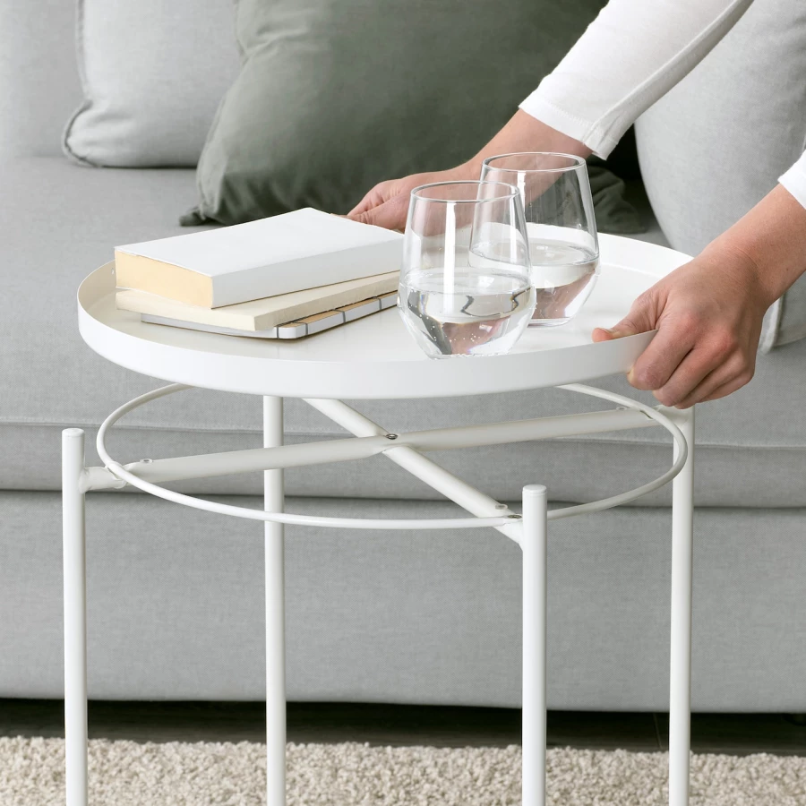 Стол сервировочный - IKEA GLADOM/ИКЕА ГЛАДОМ, 45х45х53 см, белый (изображение №8)
