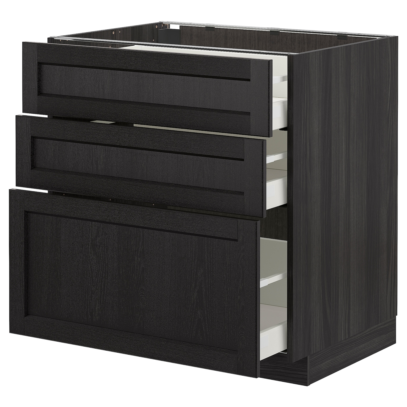Напольный кухонный шкаф  - IKEA METOD MAXIMERA, 88x62x80см, черный, МЕТОД МАКСИМЕРА ИКЕА