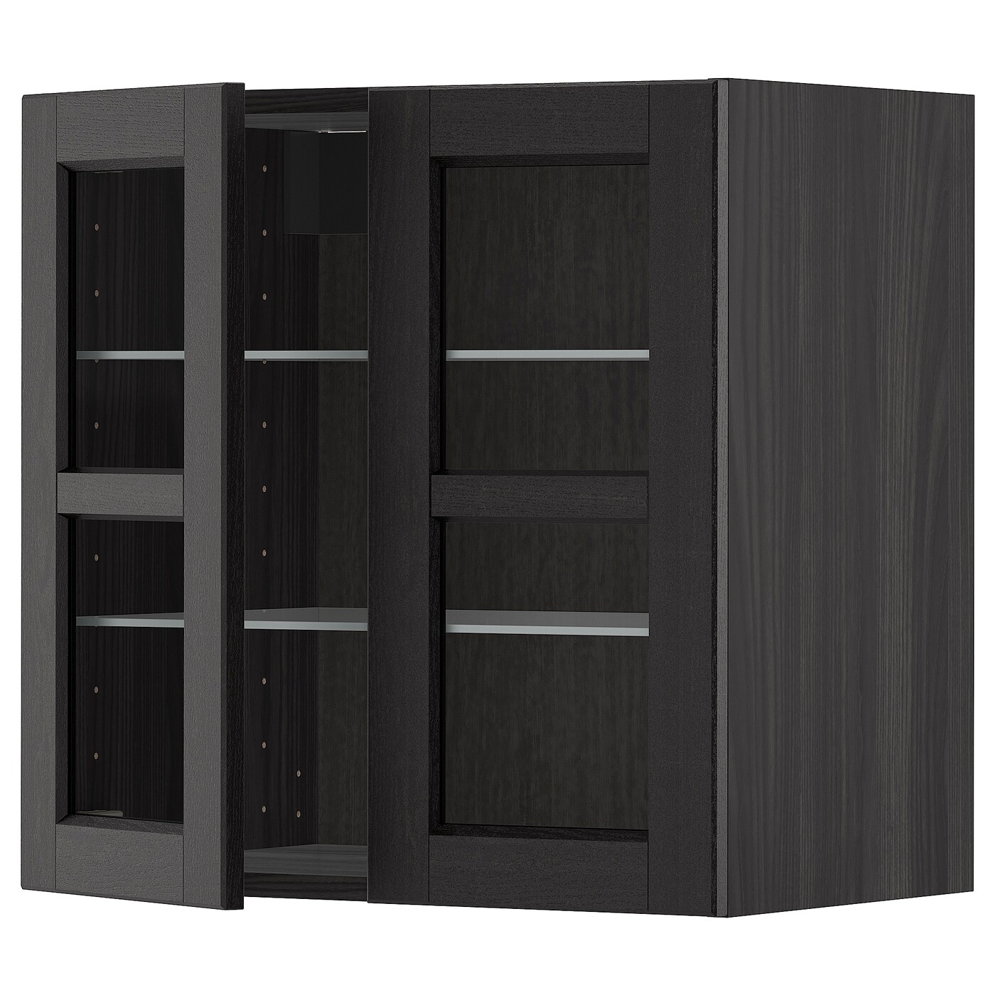 Шкаф и 2 стеклянные двери -  METOD IKEA/ МЕТОД ИКЕА, 60х60 см, черный