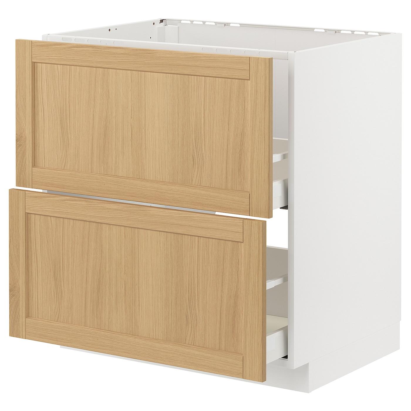 Навесной шкаф - METOD / MAXIMERA IKEA/ МЕТОД/ МАКСИМЕРА ИКЕА,  80х60 см, белый/ под беленый дуб