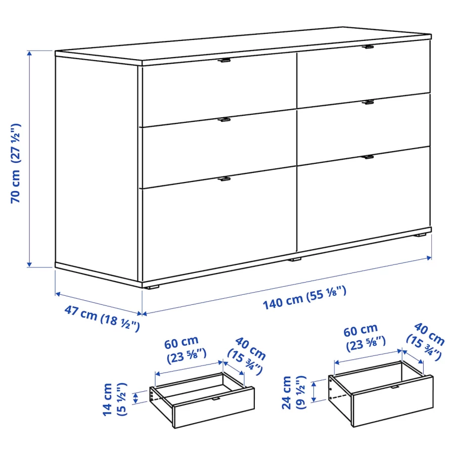 Комбинация для хранения - VIHALS IKEA/ ВИХАЛС ИКЕА, 245x47x140 см , белый (изображение №6)
