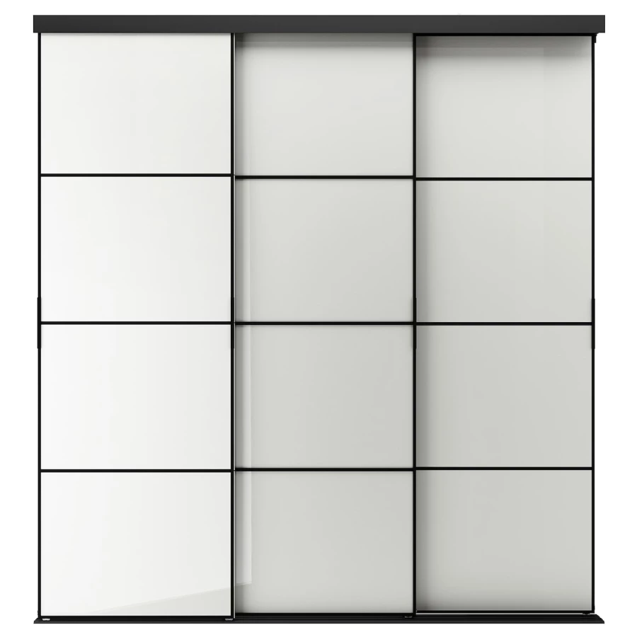 Комбинация раздвижных дверей - SKYTTA/HOKKSUND IKEA/ СКЮТТА/ХОККСУНД ИКЕА, 240х226 см, серый (изображение №1)