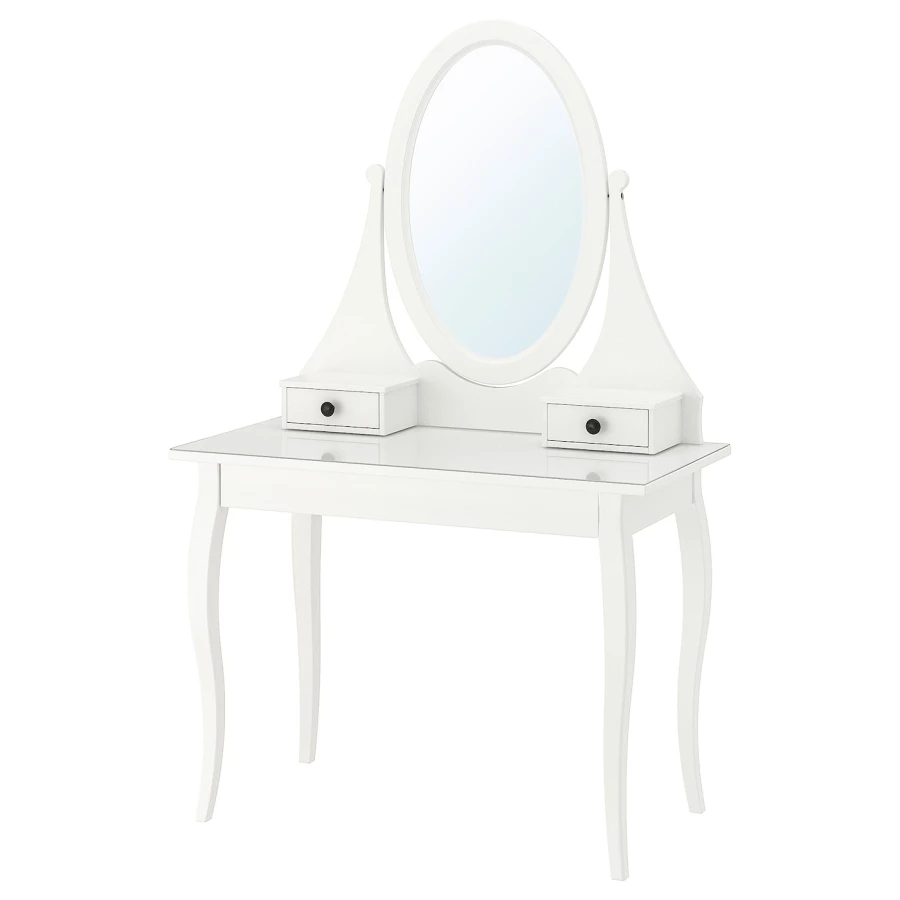Туалетный столик - IKEA HEMNES/ ХЕМНЕС ИКЕА, 100x159х50 см, белый (изображение №1)