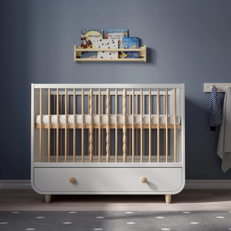 Кровать для новорожденных - IKEA MYLLRA, 60x120 см, белый,  МИЛЛРА ИКЕА (изображение №7)