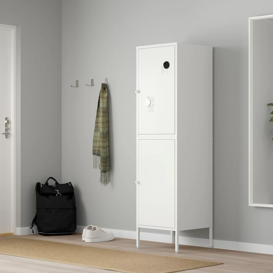 Комбинация с дверями - IKEA HÄLLAN/HALLAN/ХЭЛЛАН ИКЕА, 167х47х45 см, белый (изображение №3)