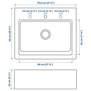 Второе фото. TALLSJÖN Мойка с видимой передней панелью ИКЕА