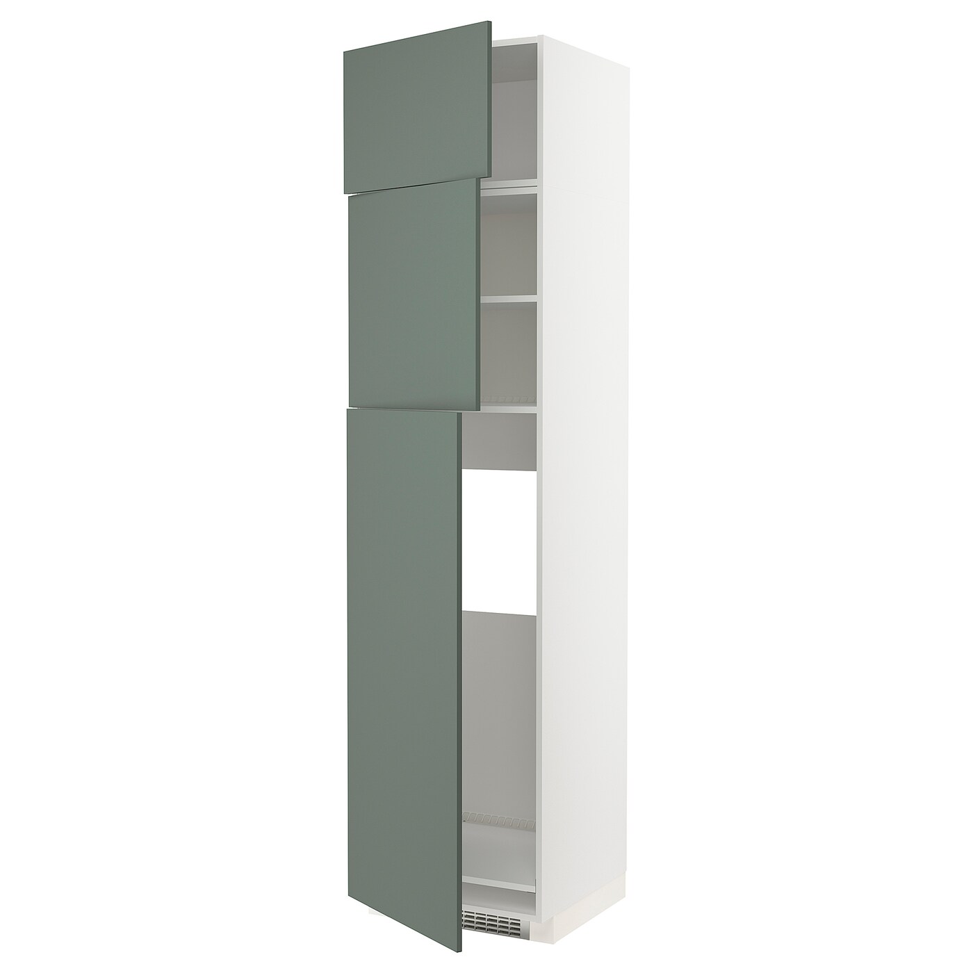 Высокий кухонный шкаф - IKEA METOD/МЕТОД ИКЕА, 240х60х60 см, белый/темно-зеленый