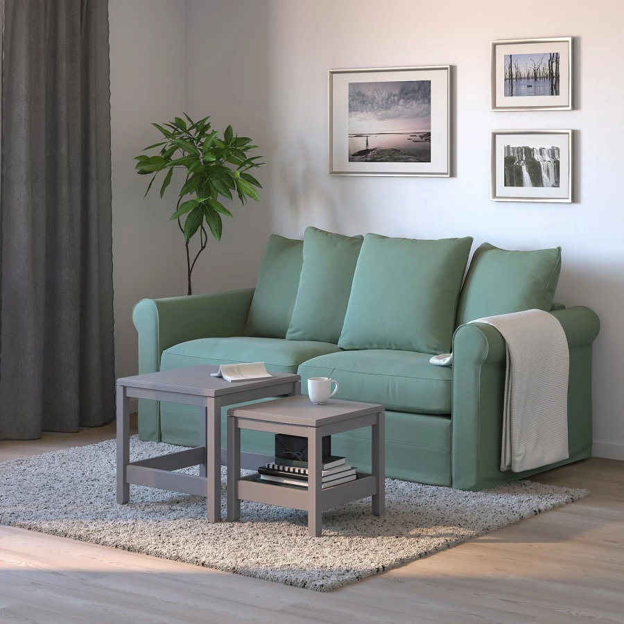 2-местный диван - IKEA GRÖNLID/GRONLID/ГРЁНЛИД ИКЕА, 104х98х196 см, бирюзовый (изображение №2)
