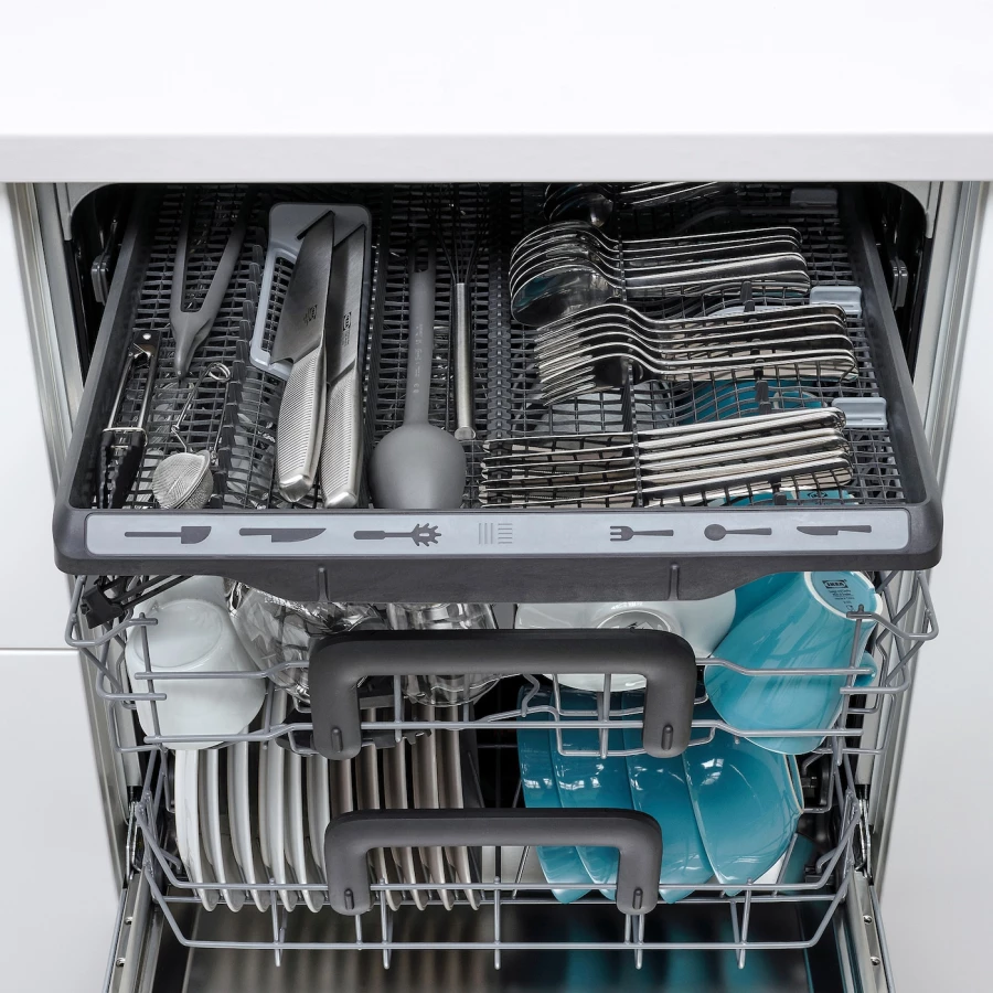 Встраиваемая посудомоечная машина - HYGIENISK IKEA/ ХИГИЕНИСК ИКЕА,  82х60 см, белый (изображение №5)