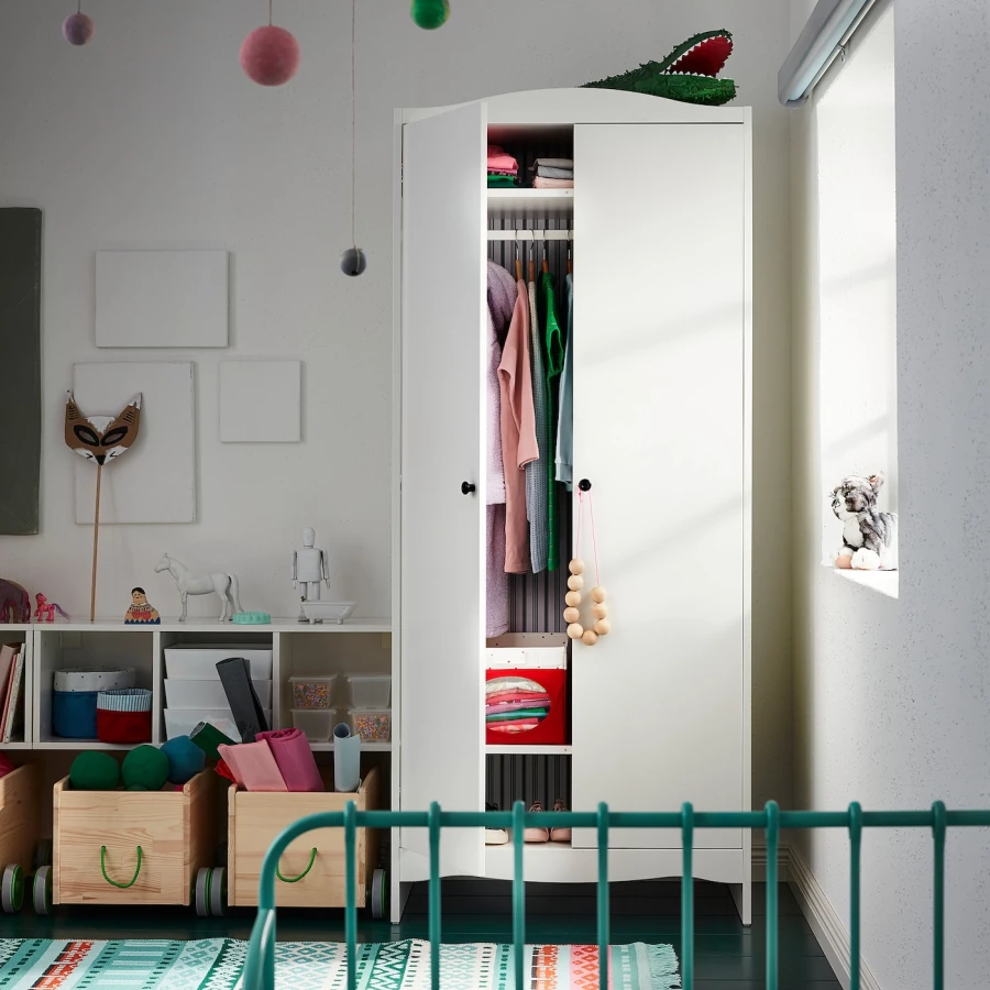 Шкаф детский - IKEA SMÅGÖRA/SMAGORA, 80x50x187 см, белый, СМОГЁРА ИКЕА (изображение №3)
