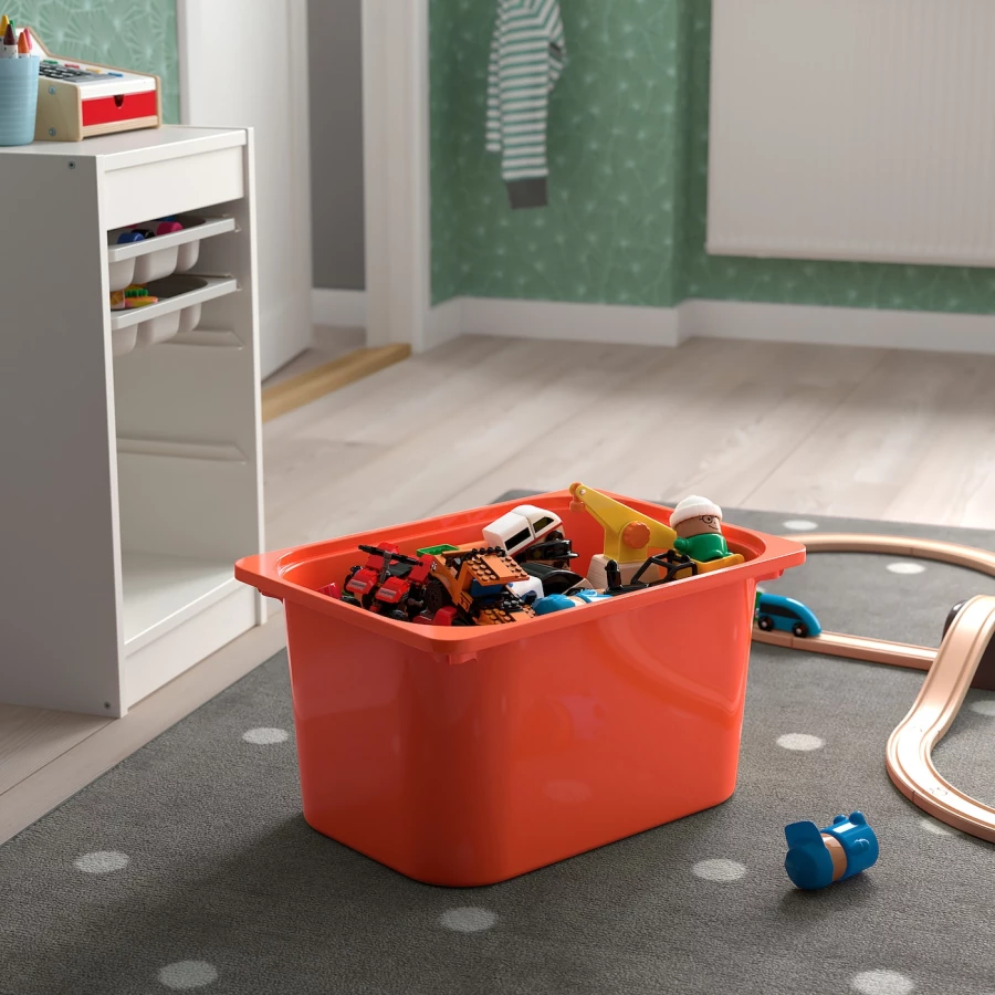 Ящик для хранения игрушек - TROFAST IKEA/ ТРУФАСТ ИКЕА, 42x30x23 см, оранжевый (изображение №2)