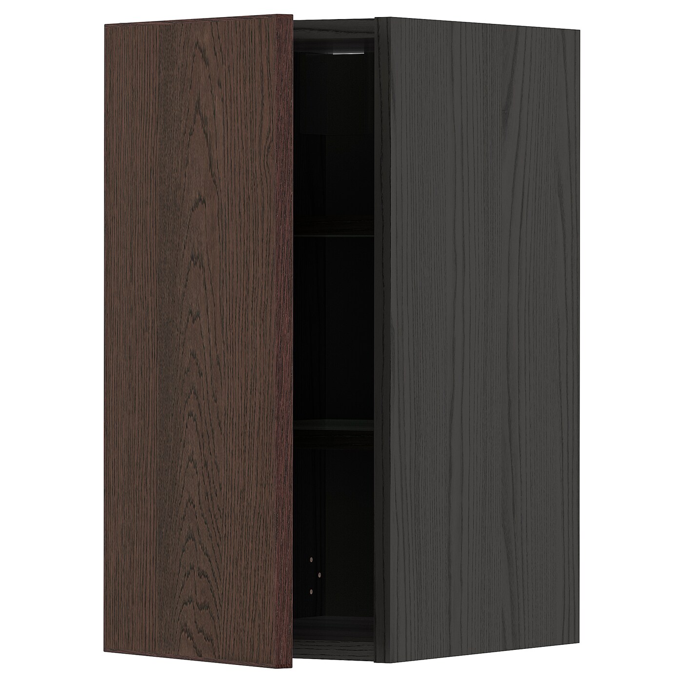 Навесной шкаф с полкой - METOD IKEA/ МЕТОД ИКЕА, 60х30 см, черный/коричневый