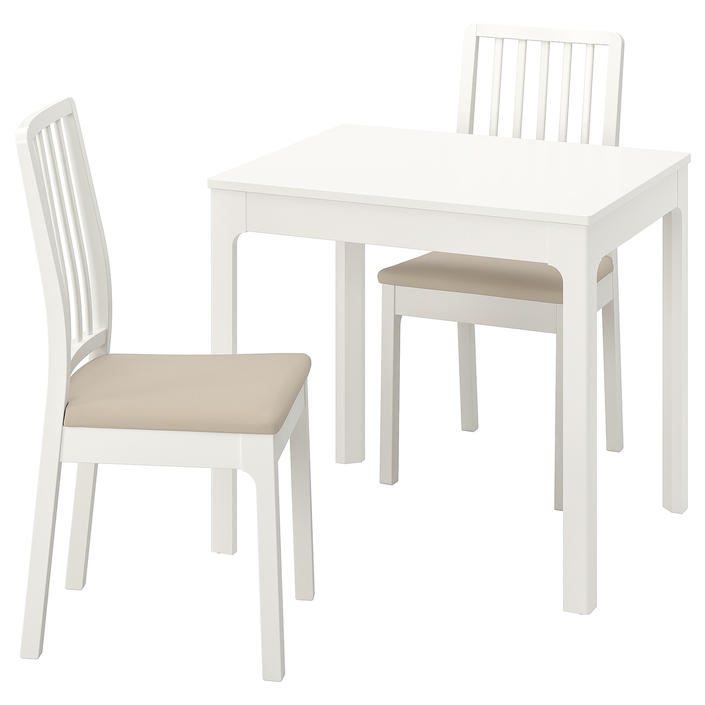 Стол и 2 стула - IKEA EKEDALEN/ЭКЕДАЛЕН ИКЕА, 120х80см, белый/бежевый