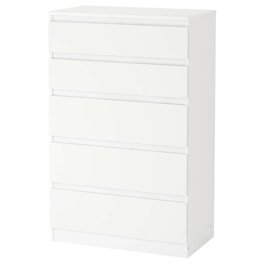 Комод с 5 ящиками - IKEA KULLEN/КУЛЛЕН ИКЕА, 112х40х70 см, белый (изображение №1)