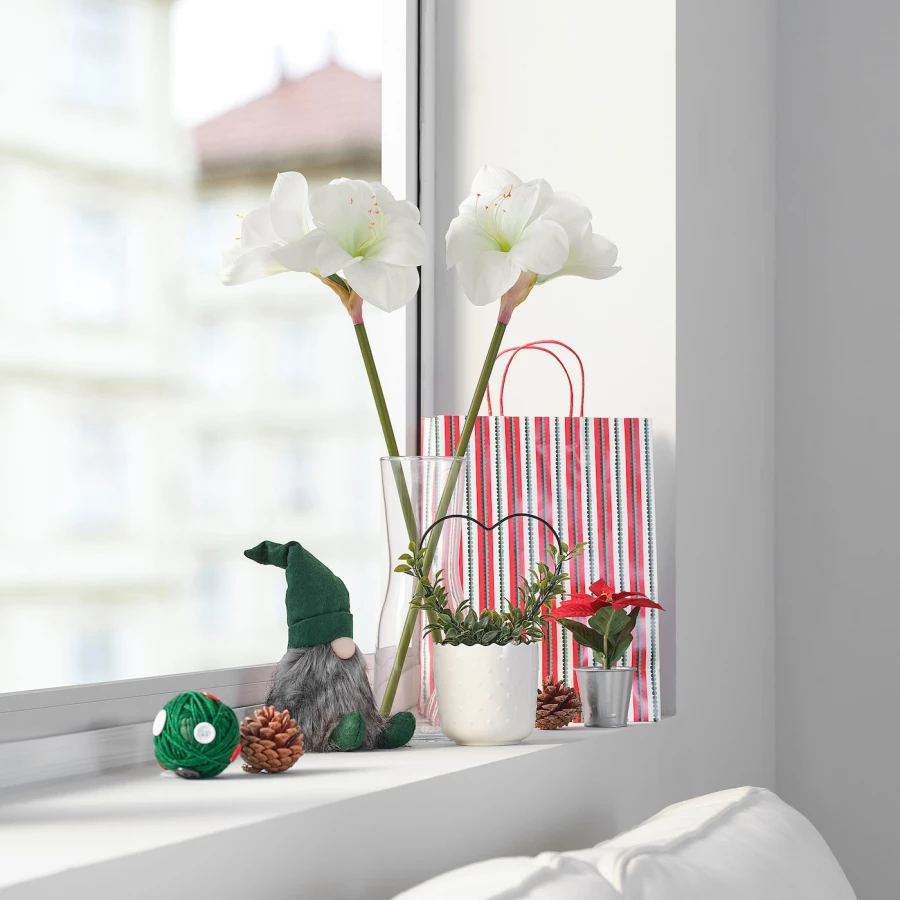 Искусственный цветок - IKEA VINTERFINT, зеленый/белый, ВИНТЕРФИНТ ИКЕА (изображение №2)
