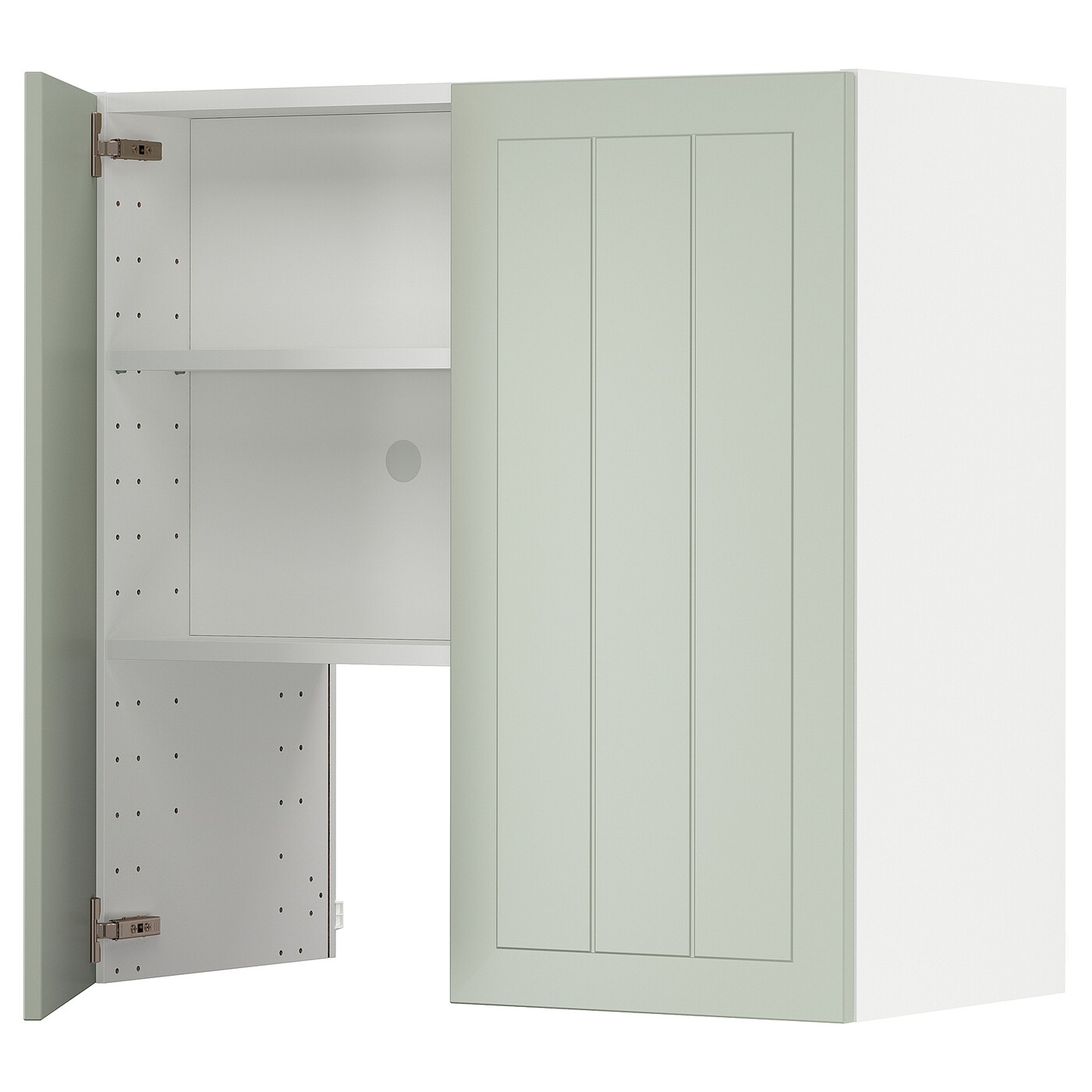 Навесной шкаф с полкой - METOD IKEA/ МЕТОД ИКЕА, 80х80 см, белый/зеленый