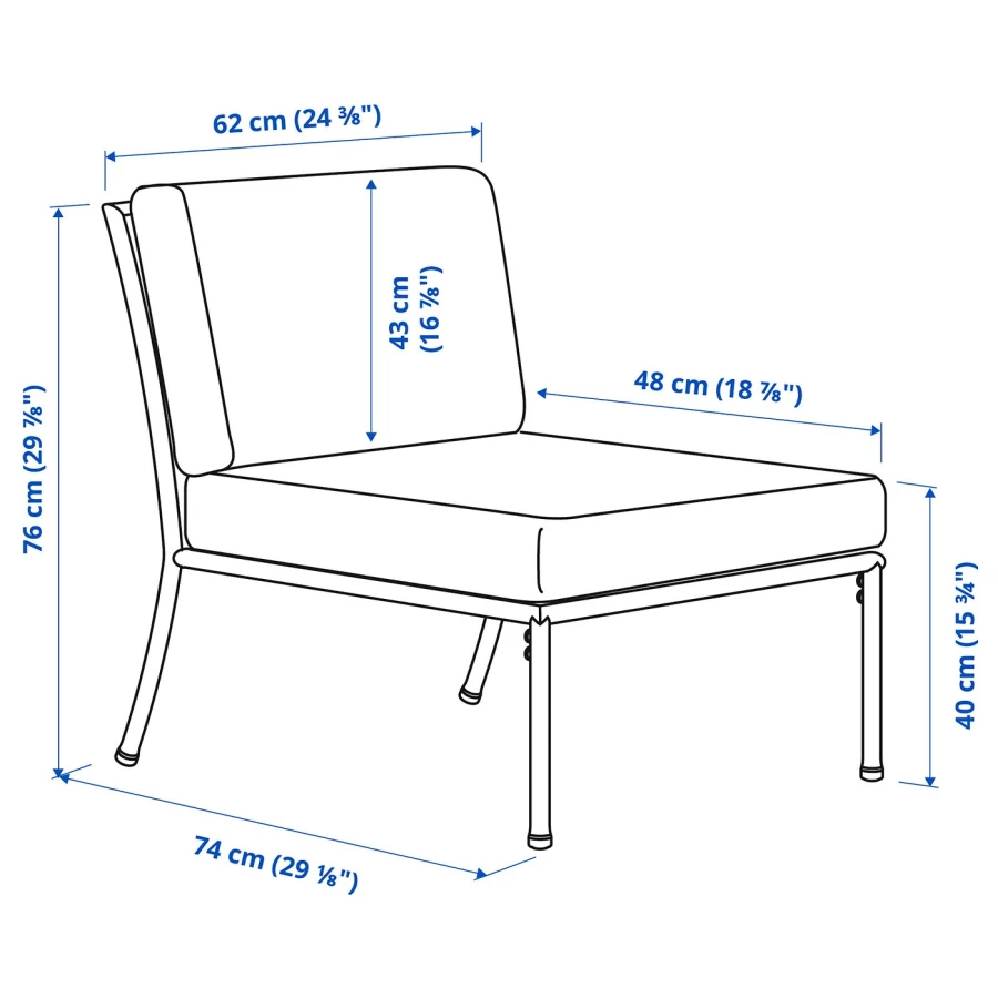 Садовое кресло - IKEA SOLLERÖN/SOLLERON, 76x76x62см, бежевый, СОЛЛЕРОН ИКЕА (изображение №6)