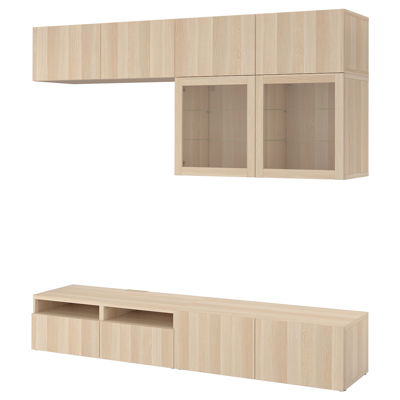 Комплект мебели д/гостиной  - BESTÅ / BESTА IKEA/ БЕСТА ИКЕА, 240х231 см, под беленый дуб