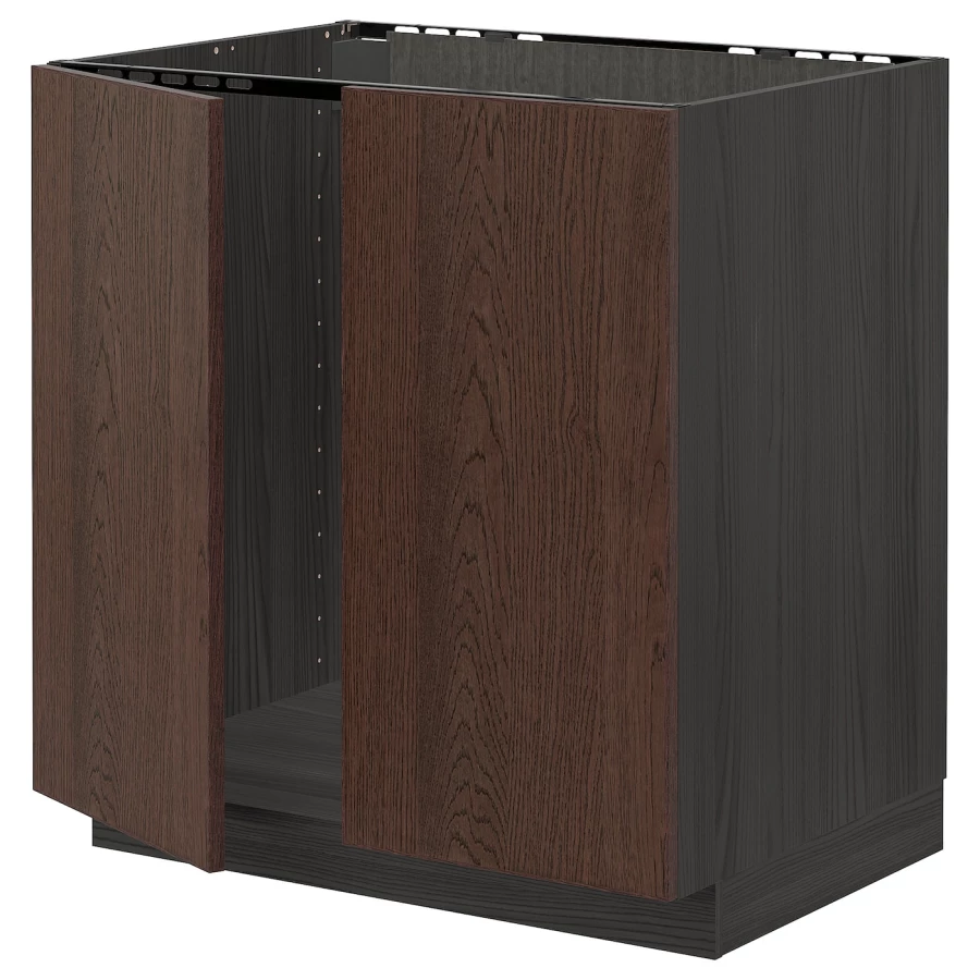 Шкаф под раковину 2 дверцы - METOD  IKEA/ МЕТОД ИКЕА, 88х80 см,  коричневый (изображение №1)