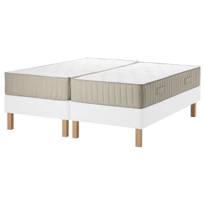 Континентальная кровать - IKEA ESPEVÄR/VATNESTRÖM/ESPEVAR/VATNESTROM, 200х180 см, матрас жесткий/средней-жесткий, белый, ЭСПЕВАР/ВАТНЕСТРЁМ/ВАТНЕСТРЕМ ИКЕА