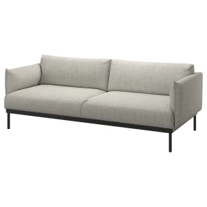 Диван 3-местный - IKEA ÄPPLARYD/APPLARYD, 82х231 см, серый, ЭППЛАРЮД ИКЕА
