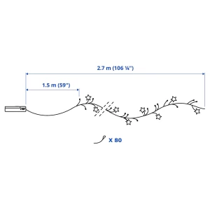 Второе фото. STRÅLA Светодиодная световая цепь ИКЕА
