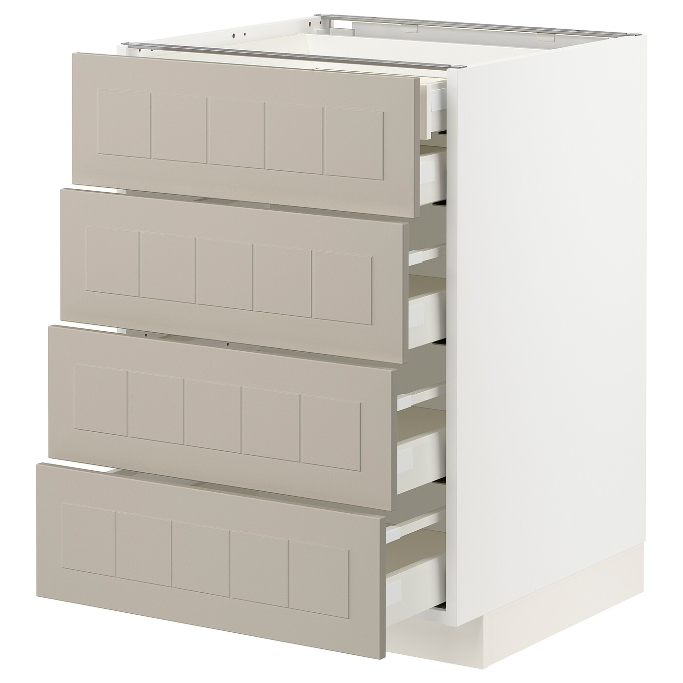 Напольный кухонный шкаф  - IKEA METOD MAXIMERA, 88x61,9x60см, белый/светло-коричневый, МЕТОД МАКСИМЕРА ИКЕА