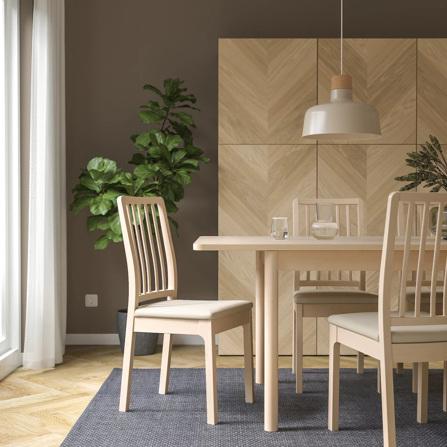 Стул - IKEA EKEDALEN/ЭКЕДАЛЕН ИКЕА, 95х45х51 см, под беленый дуб/бежевый (изображение №7)