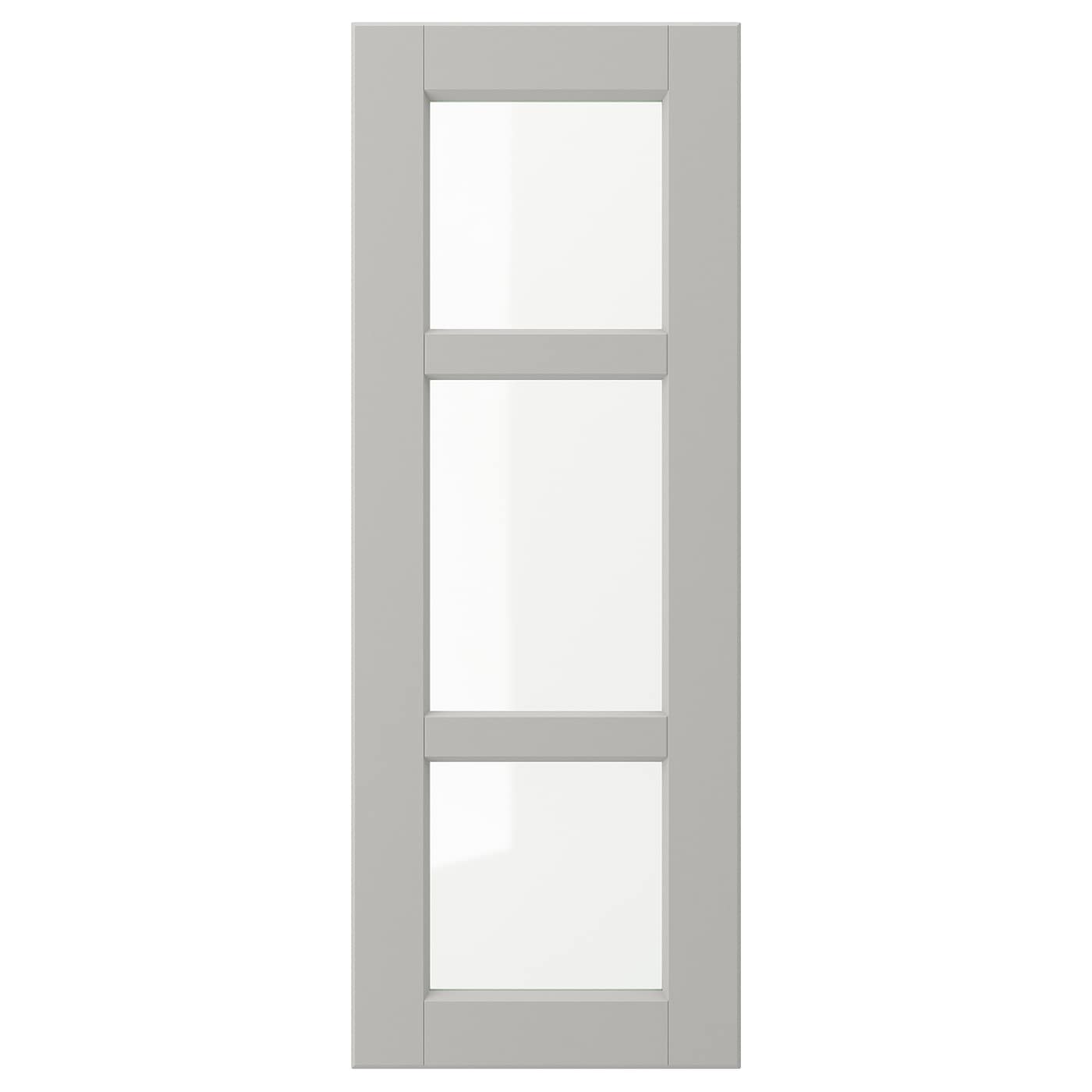 Дверца со стеклом - IKEA LERHYTTAN, 80х30 см, светло-серый, ЛЕРХЮТТАН ИКЕА