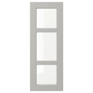 Дверца со стеклом - IKEA LERHYTTAN, 80х30 см, светло-серый, ЛЕРХЮТТАН ИКЕА