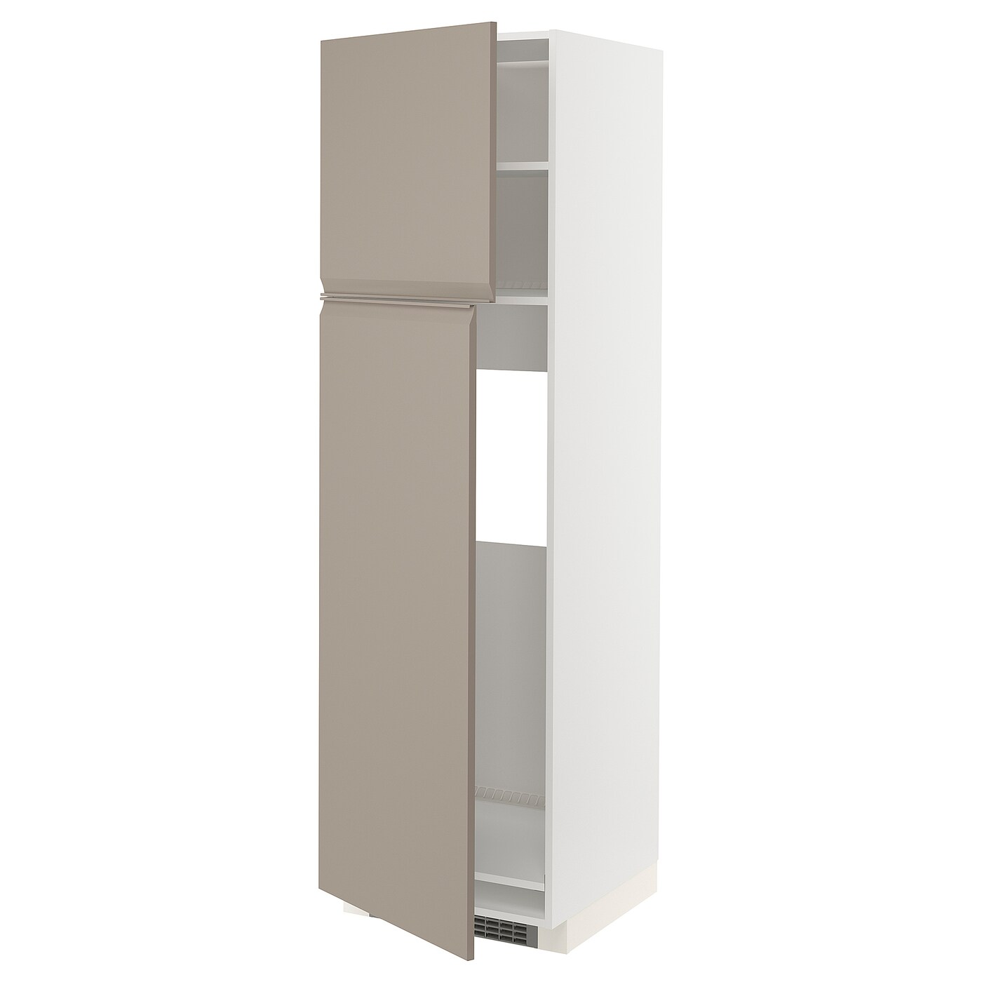 Кухонный шкаф-пенал - IKEA METOD/МЕТОД ИКЕА, 200х60х60 см, белый/темно-бежевый