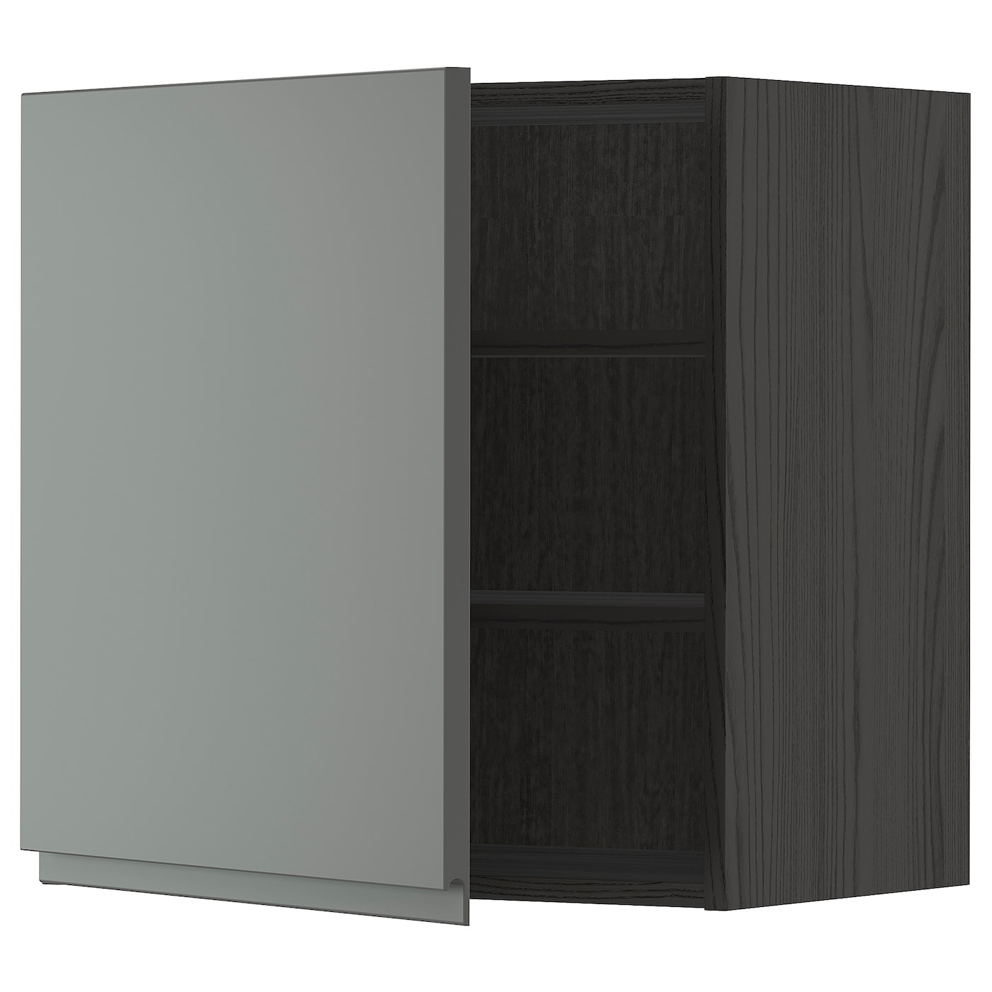 Навесной шкаф с полкой - METOD IKEA/ МЕТОД ИКЕА, 60х60 см, черный/темно-серый