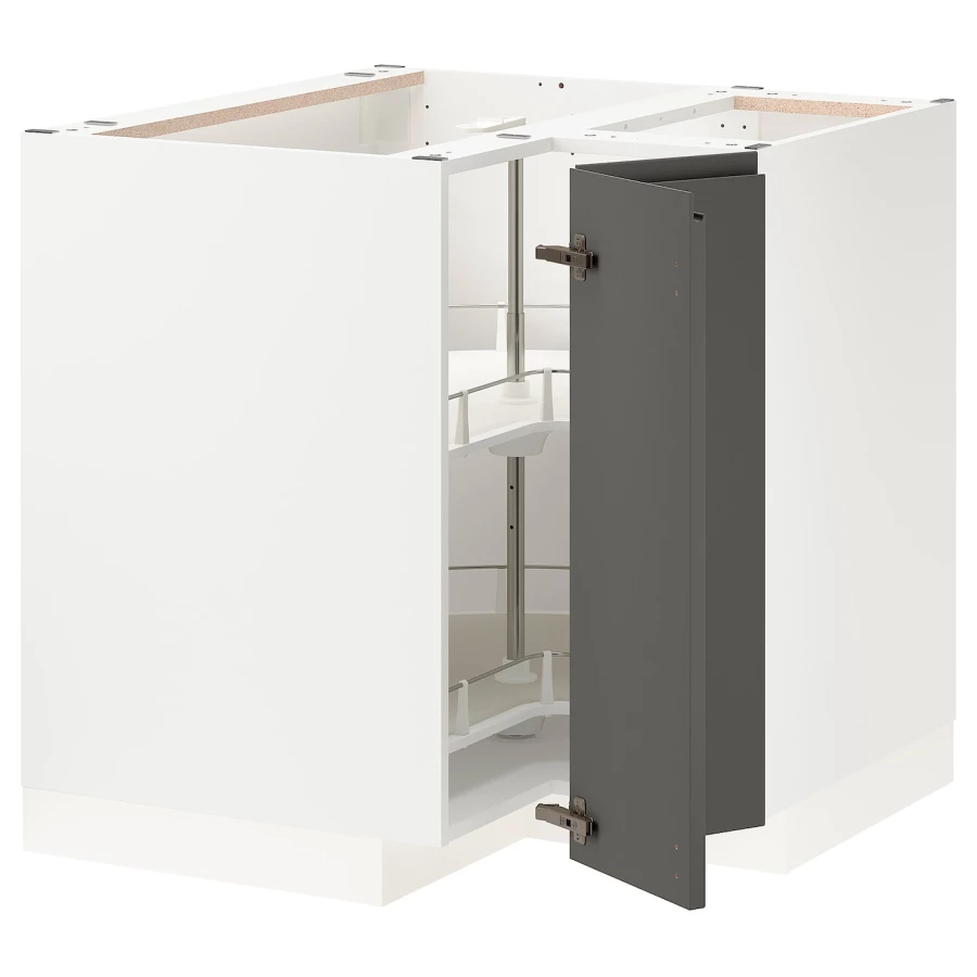Напольный кухонный шкаф  - IKEA METOD, 88x90x87,5см, белый/серый, МЕТОД ИКЕА (изображение №1)