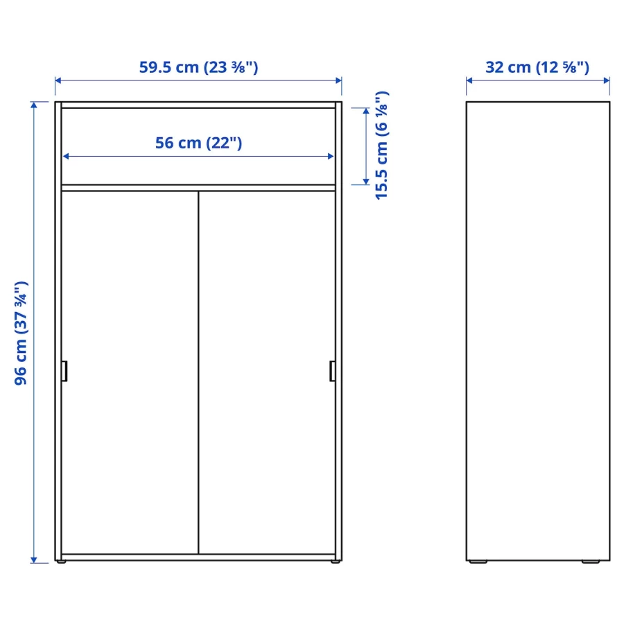Шкаф - IKEA SPIKSMED, светло-серый, 60х32х96 см, СПИКСМЕД ИКЕА (изображение №7)