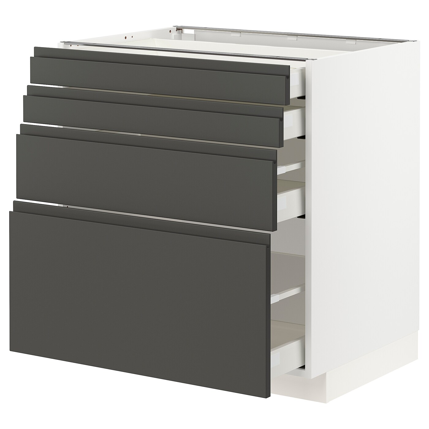Напольный кухонный шкаф  - IKEA METOD MAXIMERA, 88x61,9x80см, белый/серый, МЕТОД МАКСИМЕРА ИКЕА
