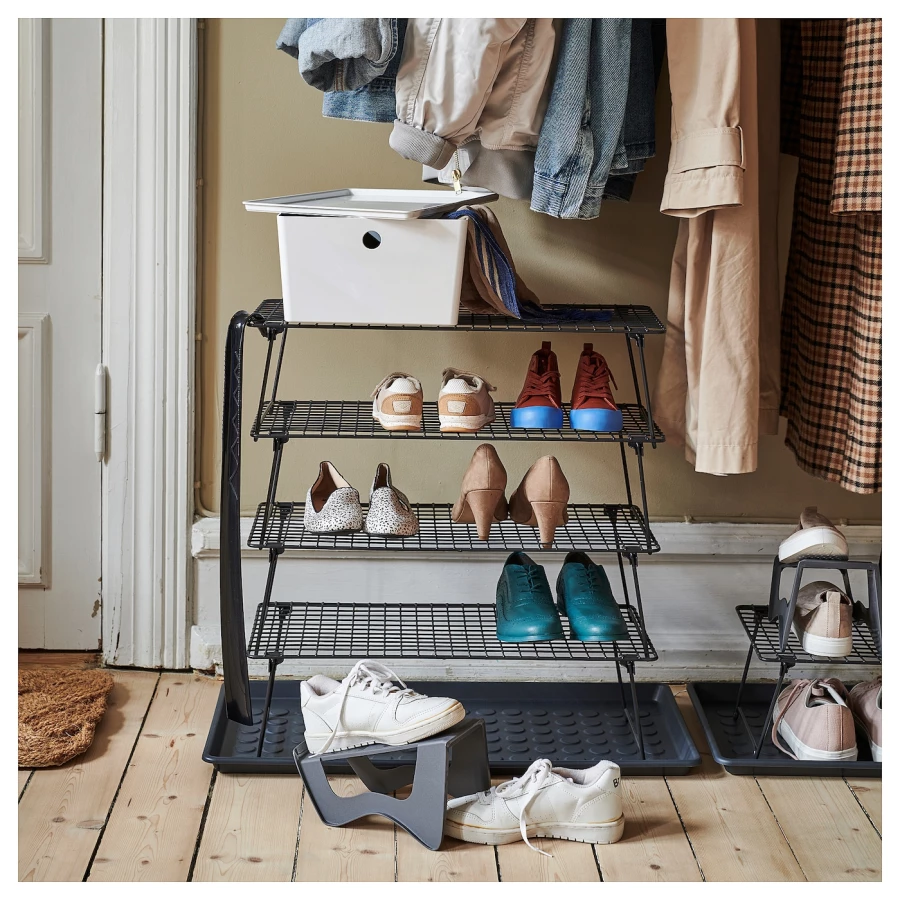 Органайзер для обуви - MURVEL  IKEA/ МУРВЕЛЬ ИКЕА, 14х14х24 см,  серый (изображение №7)