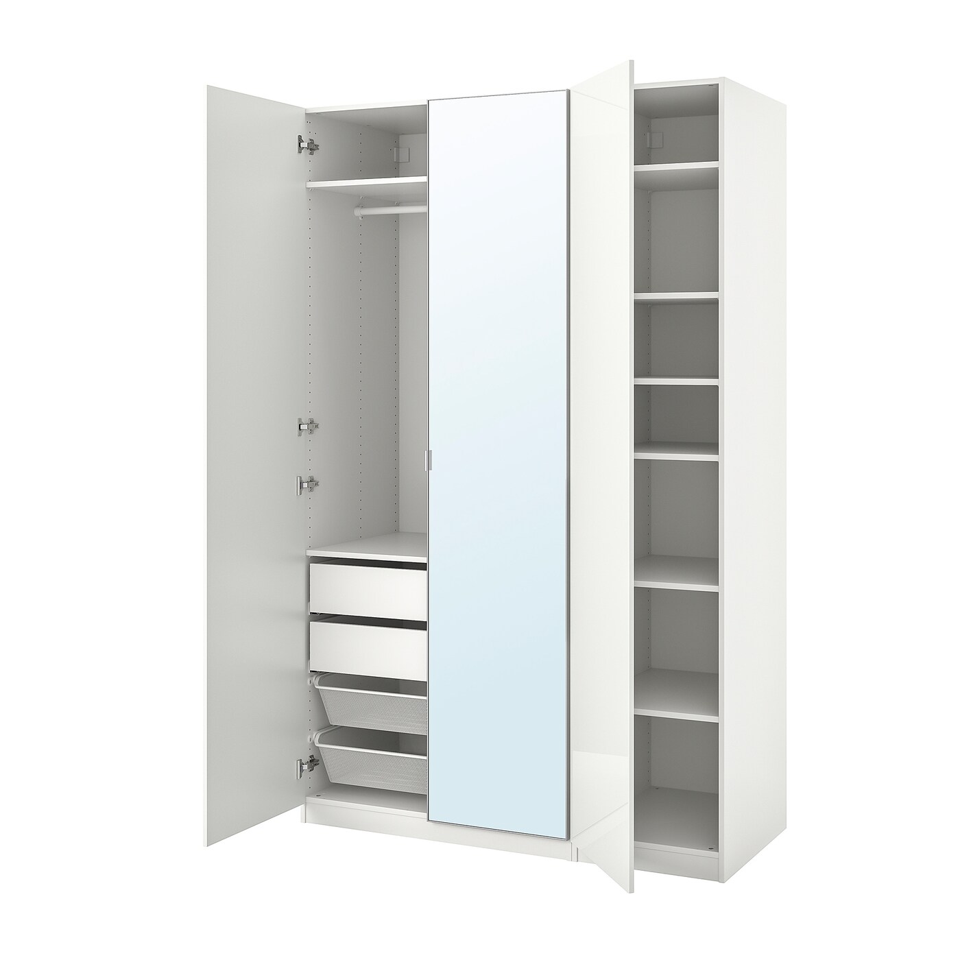 Шкаф с зеркалом - IKEA PAX/FARDAL/ÅHEIM/AHEIM/ПАКС/ФАРДАЛЬ/ОХЕЙМ ИКЕА, 60х150х236,4 см, белый