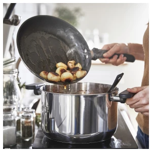 Второе фото. Сковорода- IKEA MIDDAGSMAT/МИДДАГСМАТ ИКЕА, с антипригарным покрытием/нержавеющая сталь, 24 см