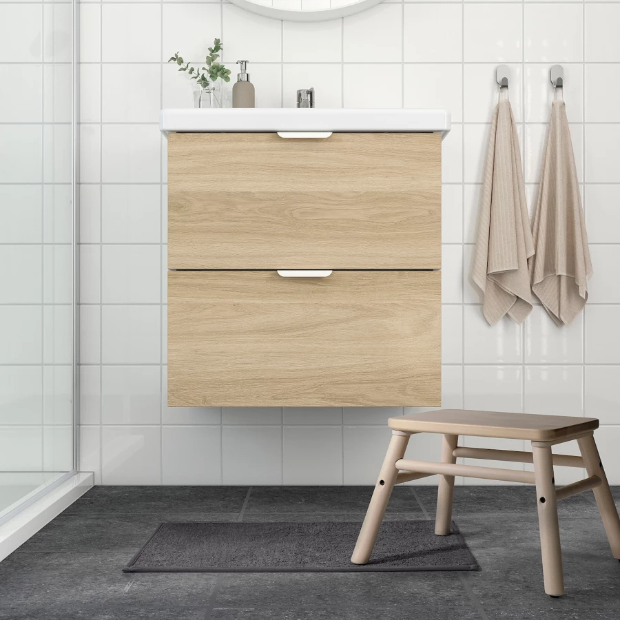 Коврик для ванной - IKEA OSBYSJÖN/OSBYSJON, 60х40 см, темно-серый, ОСБЮШЕН ИКЕА (изображение №2)