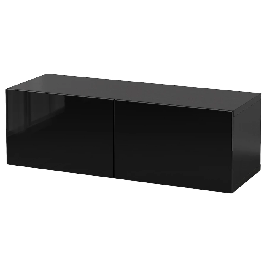 Навесной шкаф - IKEA BESTÅ/BESTA, 120x42x38 см, черный, БЕСТО ИКЕА (изображение №1)