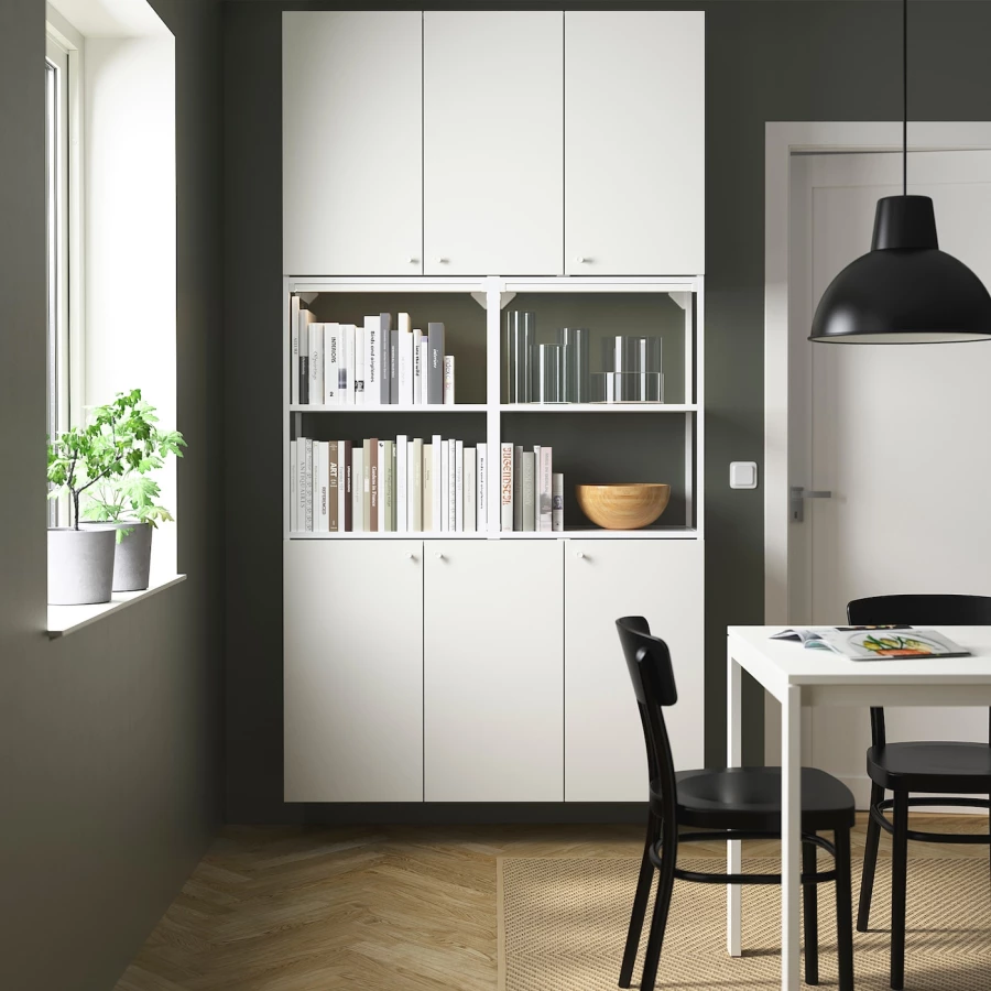 Книжный шкаф -  ENHET IKEA/ ЭНХЕТ ИКЕА, 225х120 см, белый (изображение №2)