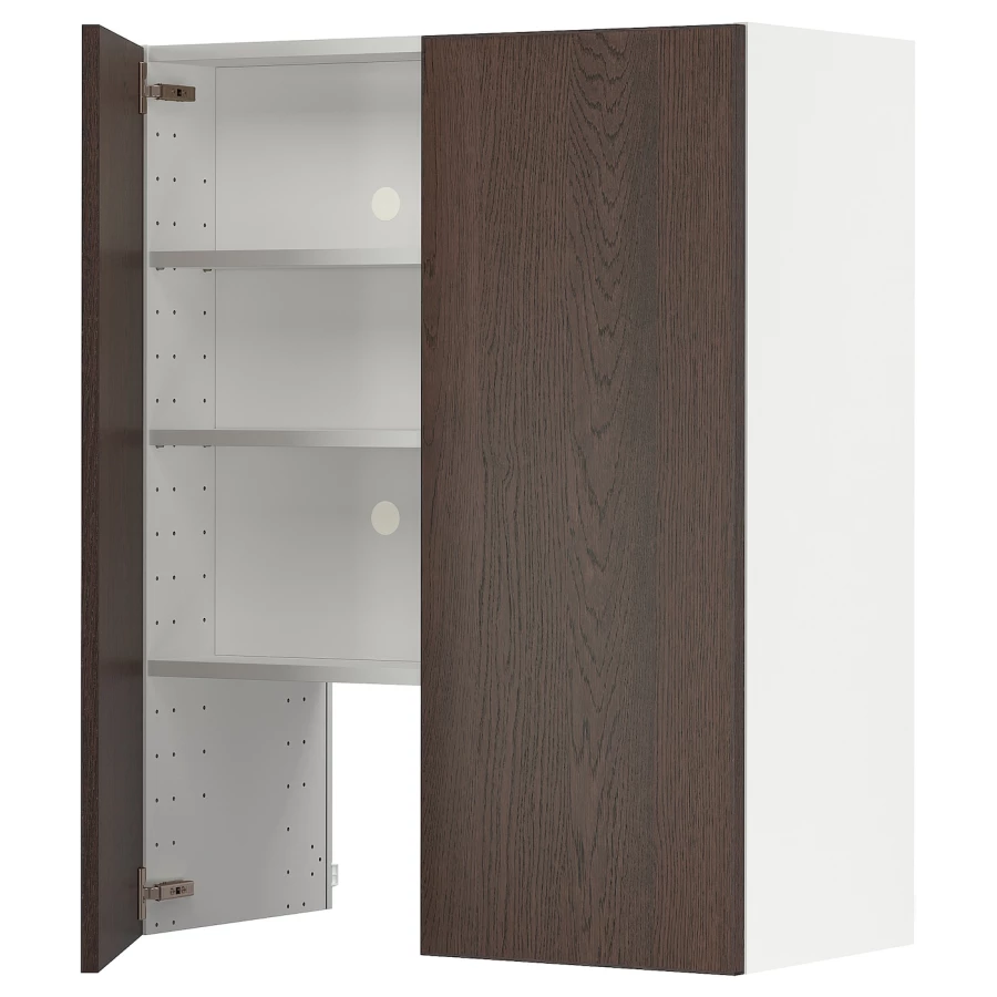 Навесной шкаф - METOD  IKEA/  МЕТОД ИКЕА, 100х80 см, белый/коричневый (изображение №1)