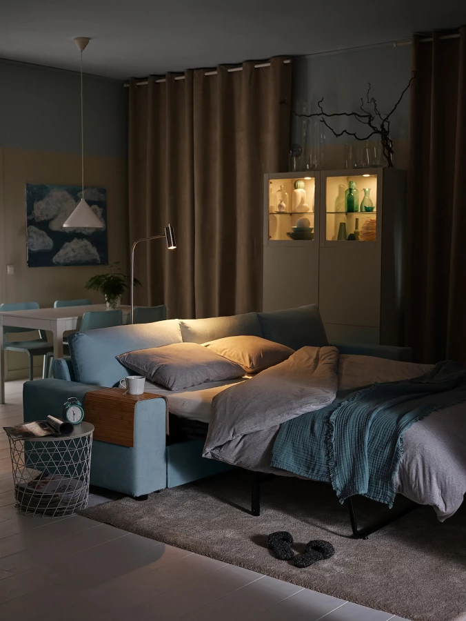 3-местный диван с шезлонгом - IKEA VIMLE, 98x285см, голубой, ВИМЛЕ ИКЕА (изображение №8)