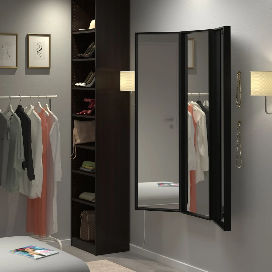 Зеркало - NISSEDAL IKEA/ НИССЕДАЛЬ ИКЕА, 130х150 см,  черный (изображение №3)