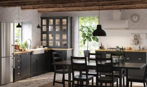 Навесной шкаф - IKEA METOD, 67.5х67.5х80 см, белый/черный/стекло, МЕТОД ИКЕА